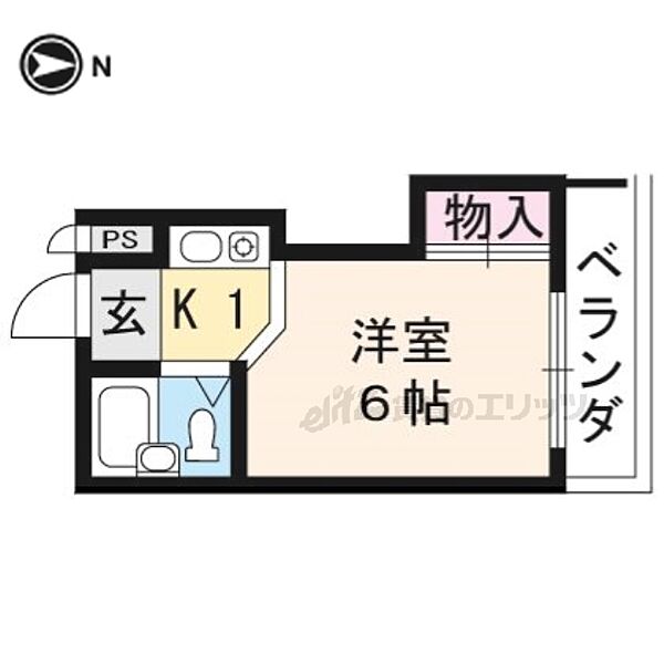 京都府京都市上京区六軒町通下長者町西入利生町(賃貸マンション1K・3階・16.20㎡)の写真 その2