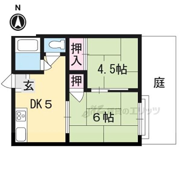 京都府京都市北区大宮西小野堀町(賃貸アパート2K・2階・38.88㎡)の写真 その2