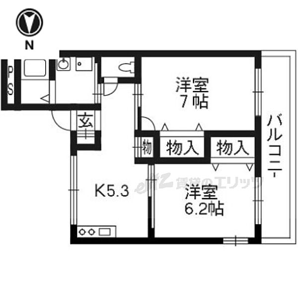 京都府京都市中京区衣棚通二条下ル上妙覚寺町(賃貸マンション2DK・2階・46.11㎡)の写真 その2