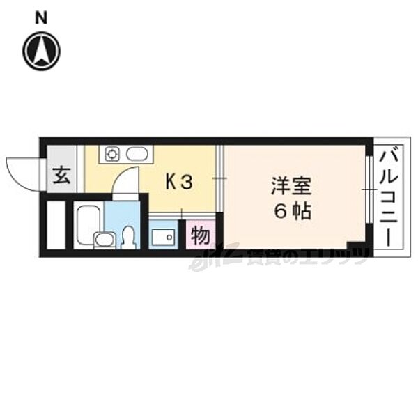 ランドハウス洛北 103｜京都府京都市左京区一乗寺向畑町(賃貸マンション1K・1階・22.47㎡)の写真 その2