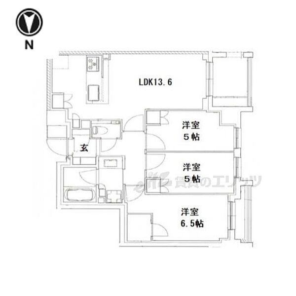 ブランズ京都御所西 ｜京都府京都市上京区堀出シ町(賃貸マンション3LDK・6階・68.32㎡)の写真 その2