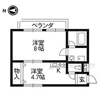 京都府京都市左京区松ヶ崎三反長町（賃貸アパート1K・2階・32.11㎡） その2