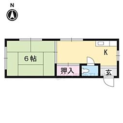 リッチモンド岡崎 2階1Kの間取り