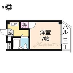 叡山電鉄叡山本線 茶山・京都芸術大学駅 徒歩2分の賃貸マンション 1階1Kの間取り
