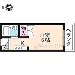 レジデンス紫苑 1Kの間取図画像