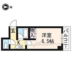 テイクフォー西陣 4階1Kの間取り