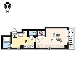 ベラジオ御所東 1Kの間取図画像