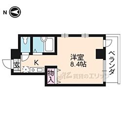 京都地下鉄東西線 二条駅 徒歩12分の賃貸マンション 6階1Kの間取り