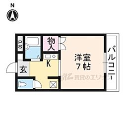 京都地下鉄東西線 西大路御池駅 徒歩5分の賃貸マンション 5階1Kの間取り