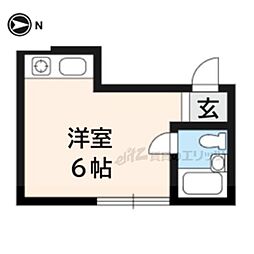 ローズハイツノガミ 3階ワンルームの間取り