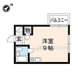 叡山電鉄叡山本線 茶山・京都芸術大学駅 徒歩12分の賃貸マンション 4階ワンルームの間取り