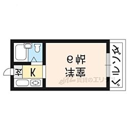 ドミトリーアルバ 5階1Kの間取り