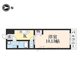 京都市営烏丸線 今出川駅 バス10分 千本出水下車 徒歩2分の賃貸マンション 3階1Kの間取り