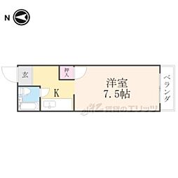 メゾンむらい 2階1Kの間取り