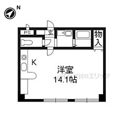 アビタシオン鴨川 2階1Kの間取り
