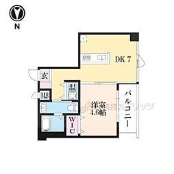 プリマヴェーラ丸太町 2階1DKの間取り