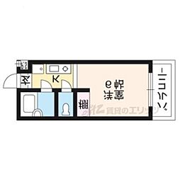 アルティ紫野 1Kの間取図画像