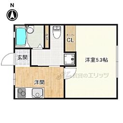 ハイツ大門 1Kの間取図画像