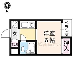 プライムシュロスヒデキ ワンルームの間取図画像