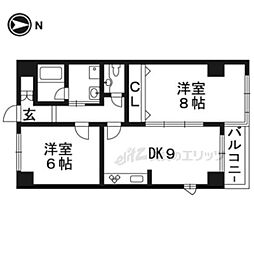 パークヒルズ41 2LDKの間取図画像