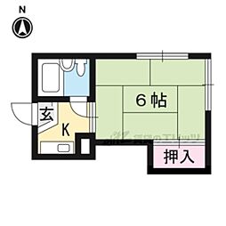 りぶる壱番館 1Kの間取図画像