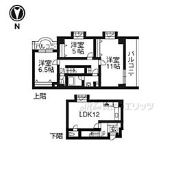 レヴィア北白川 3LDKの間取図画像