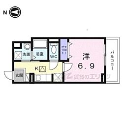 ヒカルサ京都大宮中林I 1Kの間取図画像
