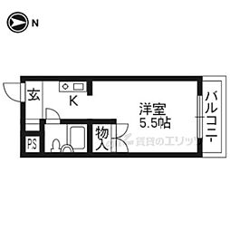 ソレーユー藤井 1Kの間取図画像