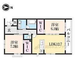 クルミナーレ4 2LDKの間取図画像