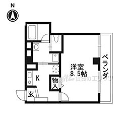 シェルブリュー西院 1Kの間取図画像