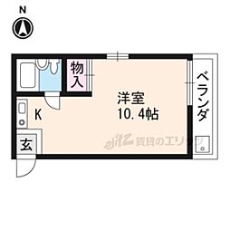 サンライズ大山 1Kの間取図画像
