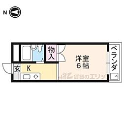 メゾンドヴィルこがね 1Kの間取図画像