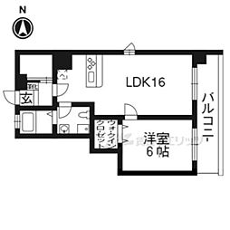 G-クレスト京都四条烏丸 1LDKの間取図画像