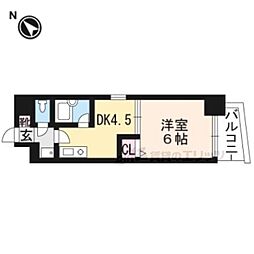 エスリード河原町第3 1DKの間取図画像