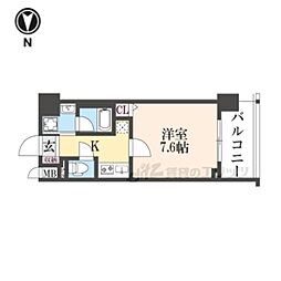 ベラジオレガシー京都西七条 1Kの間取図画像