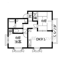 コンフォレスト 2DKの間取図画像