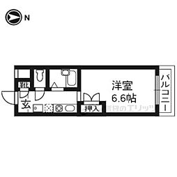 コア竹園 1Kの間取図画像