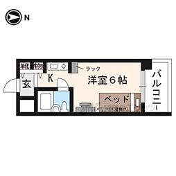 スペリオン四条烏丸 ワンルームの間取図画像