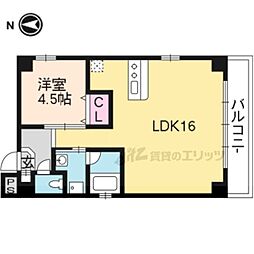エスペランザ御所西 1LDKの間取図画像