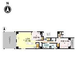京都市中京区秋野々町マンション 2LDKの間取図画像
