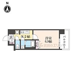 京都市上京区長門町マンション 1Kの間取図画像