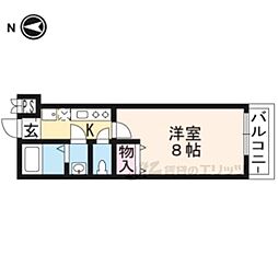 フラッティ御薗橋西 1Kの間取図画像
