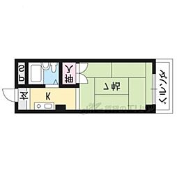サーライシカワ 1Kの間取図画像
