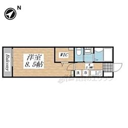 モリエ・上賀茂 1Kの間取図画像