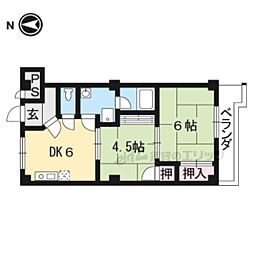 レジデンス山手 2DKの間取図画像