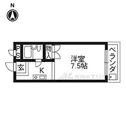 プチメゾン平嶋 2階1Kの間取り
