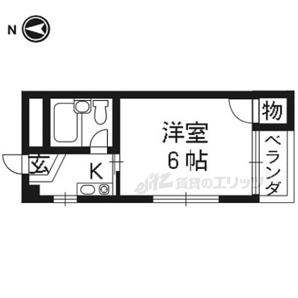 御池ハイツ 207｜京都府京都市右京区山ノ内大町(賃貸マンション1K・2階・15.39㎡)の写真 その2