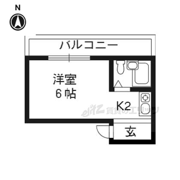 紫光ハイツ 403｜京都府京都市中京区聚楽廻西町(賃貸マンション1R・4階・17.82㎡)の写真 その2