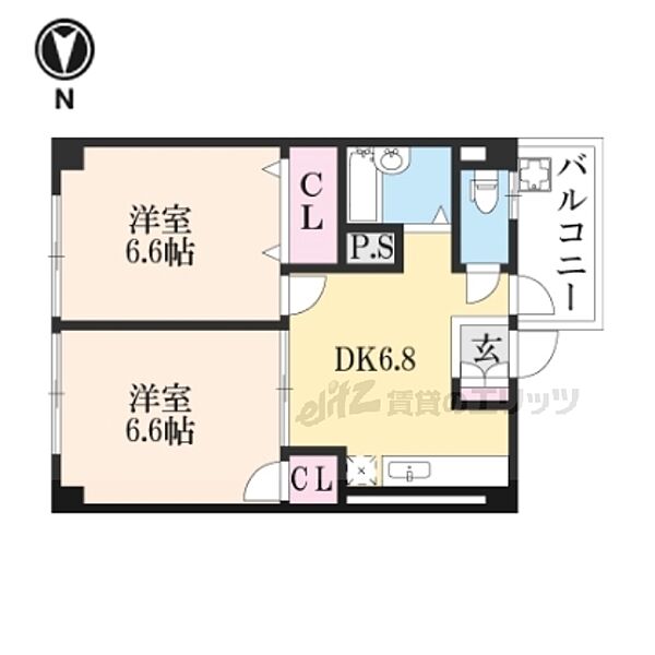 富小路マンション 205｜京都府京都市中京区富小路通三条下る朝倉町(賃貸マンション2DK・2階・45.09㎡)の写真 その2