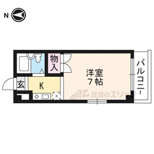 バルーンクラブ2 2B｜京都府京都市中京区西ノ京樋ノ口町(賃貸マンション1K・2階・19.80㎡)の写真 その2